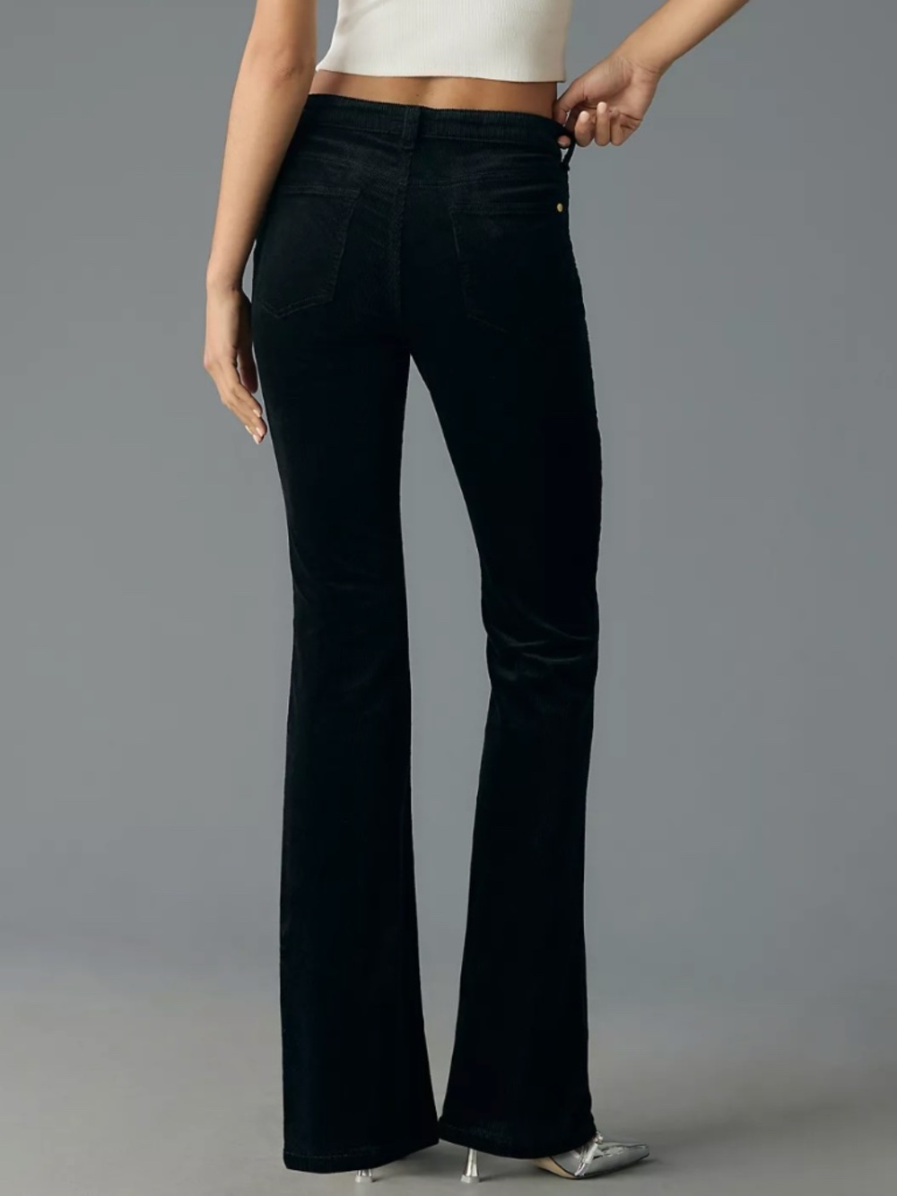 Anthropologie Pilcro Icon Low-Rise Corduroy Chop Pocket Flare Jeans Size 26 - Picture 3 of 16
